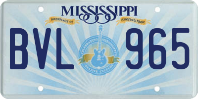 MS license plate BVL965