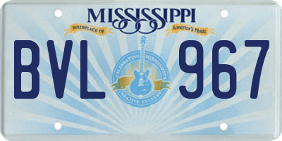 MS license plate BVL967