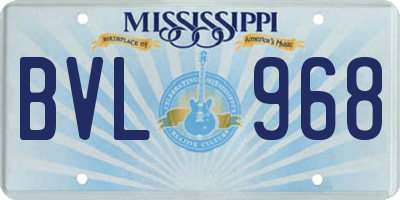 MS license plate BVL968