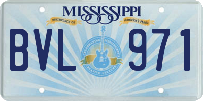 MS license plate BVL971