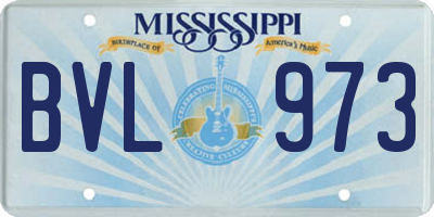 MS license plate BVL973