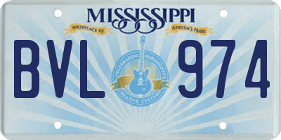 MS license plate BVL974