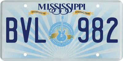 MS license plate BVL982