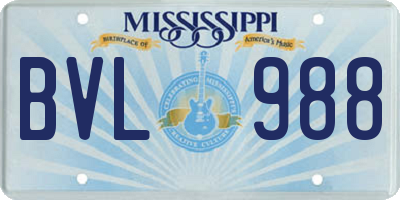 MS license plate BVL988