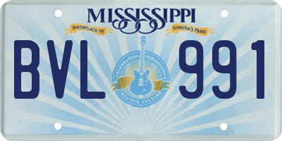 MS license plate BVL991