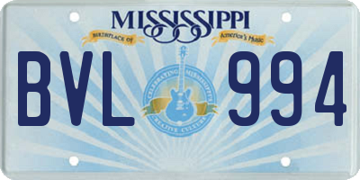 MS license plate BVL994