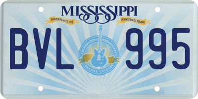 MS license plate BVL995