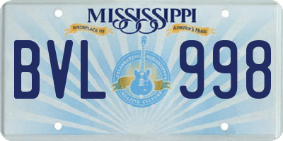 MS license plate BVL998