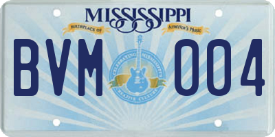 MS license plate BVM004