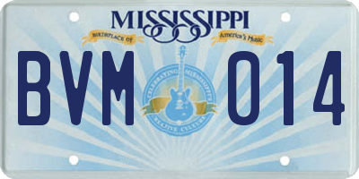 MS license plate BVM014