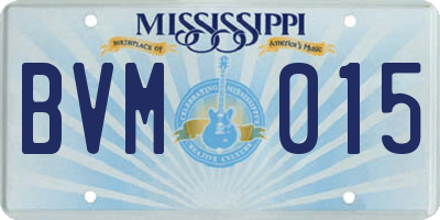 MS license plate BVM015