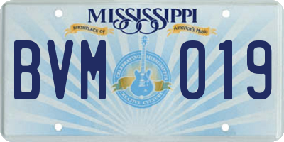 MS license plate BVM019