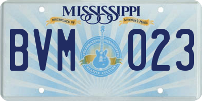 MS license plate BVM023