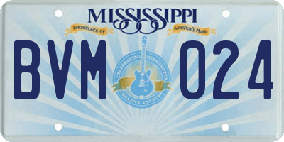 MS license plate BVM024
