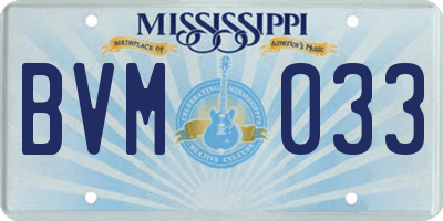 MS license plate BVM033