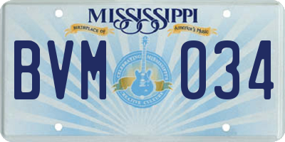 MS license plate BVM034