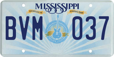 MS license plate BVM037