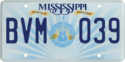 MS license plate BVM039