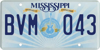 MS license plate BVM043