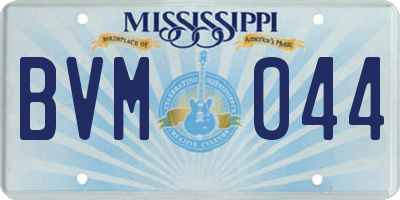 MS license plate BVM044