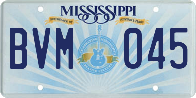 MS license plate BVM045
