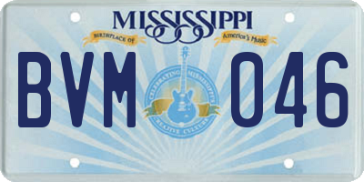 MS license plate BVM046