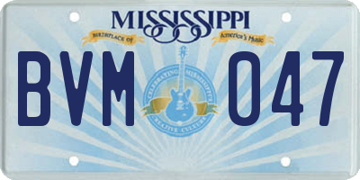 MS license plate BVM047