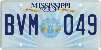 MS license plate BVM049
