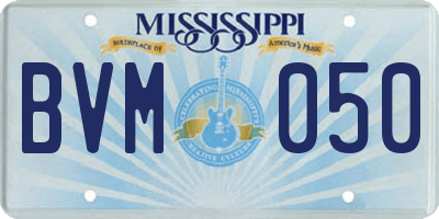 MS license plate BVM050