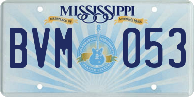 MS license plate BVM053