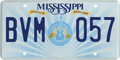 MS license plate BVM057