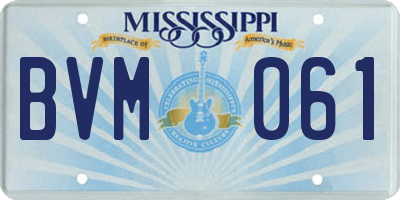 MS license plate BVM061