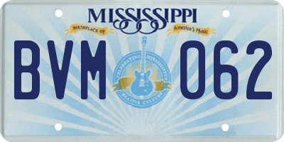 MS license plate BVM062