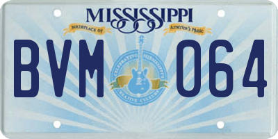 MS license plate BVM064