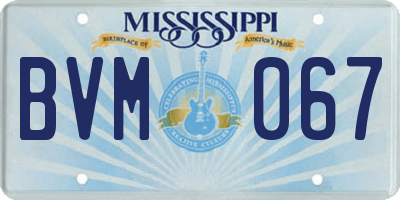 MS license plate BVM067