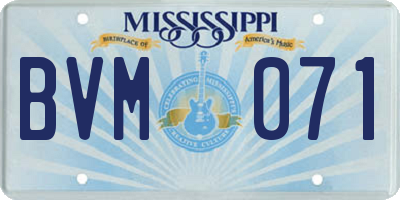 MS license plate BVM071