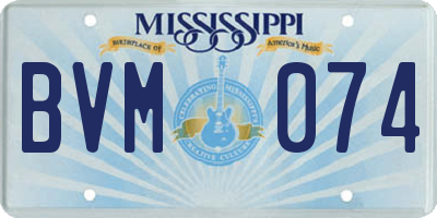MS license plate BVM074