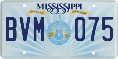 MS license plate BVM075