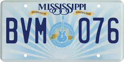MS license plate BVM076