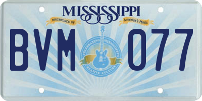 MS license plate BVM077