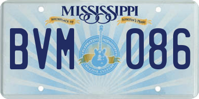 MS license plate BVM086
