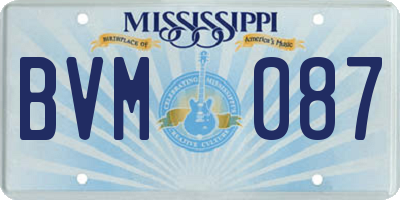 MS license plate BVM087