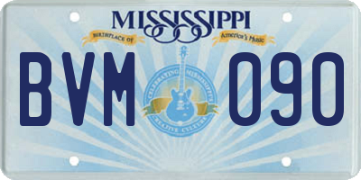 MS license plate BVM090