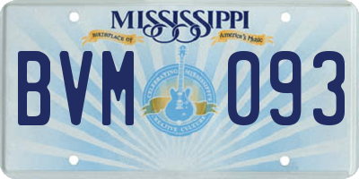 MS license plate BVM093