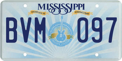 MS license plate BVM097