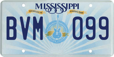 MS license plate BVM099