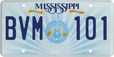 MS license plate BVM101