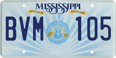 MS license plate BVM105