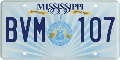 MS license plate BVM107