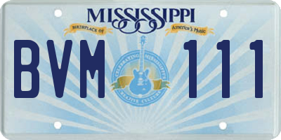 MS license plate BVM111